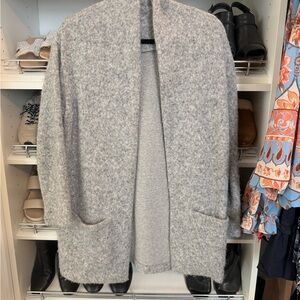 100% Wool Gray Teddy Jacket for Women